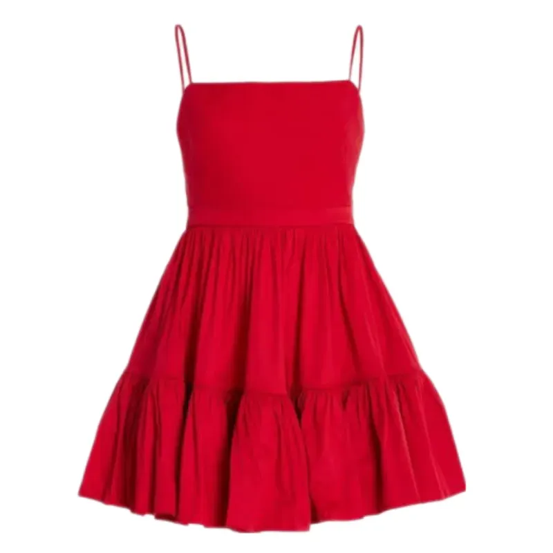 Vestido con vuelos y tirantes