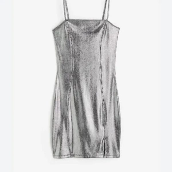 Vestido H&M plateado