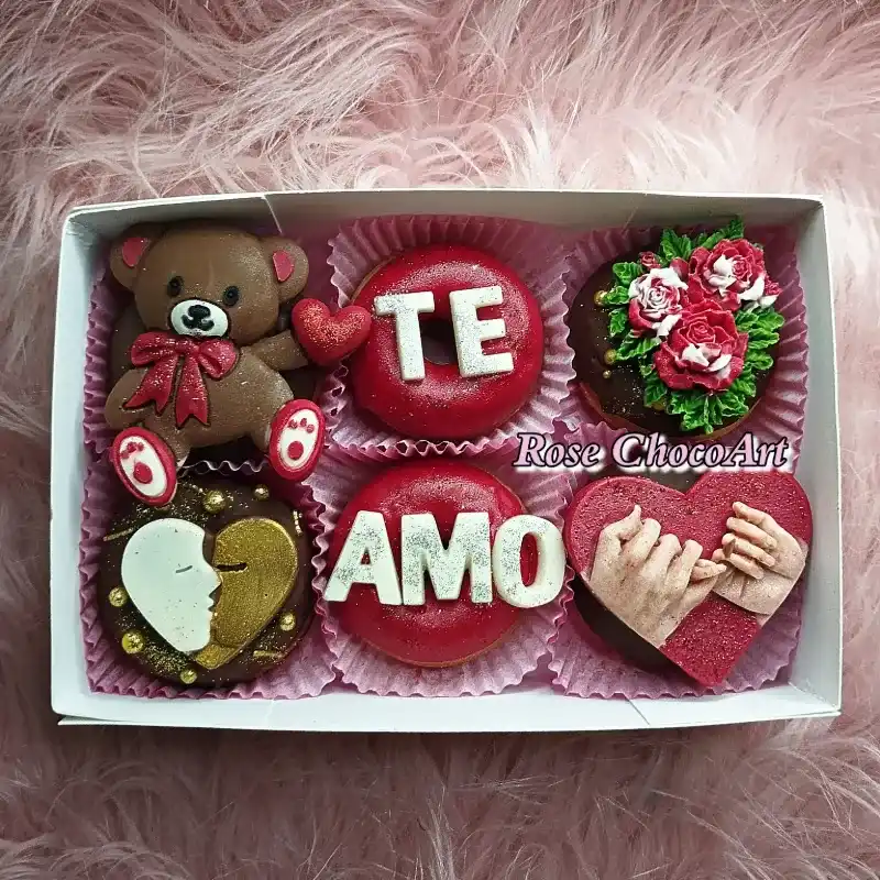 ♥️Caja de 6 minidonas TE AMO♥️