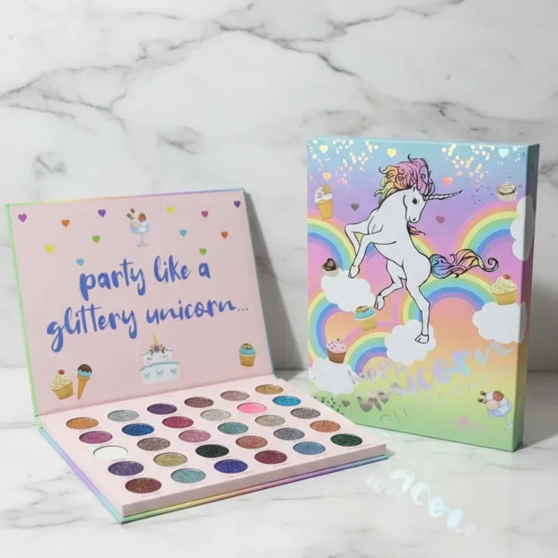 Paletas de sombras con acabado glitter