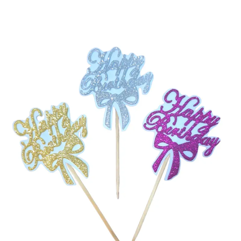 Topper para cake "Happy Birthday"
