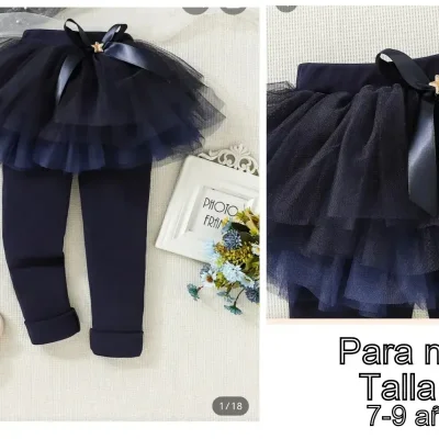 saya con licra con tela de tul arriba de niña