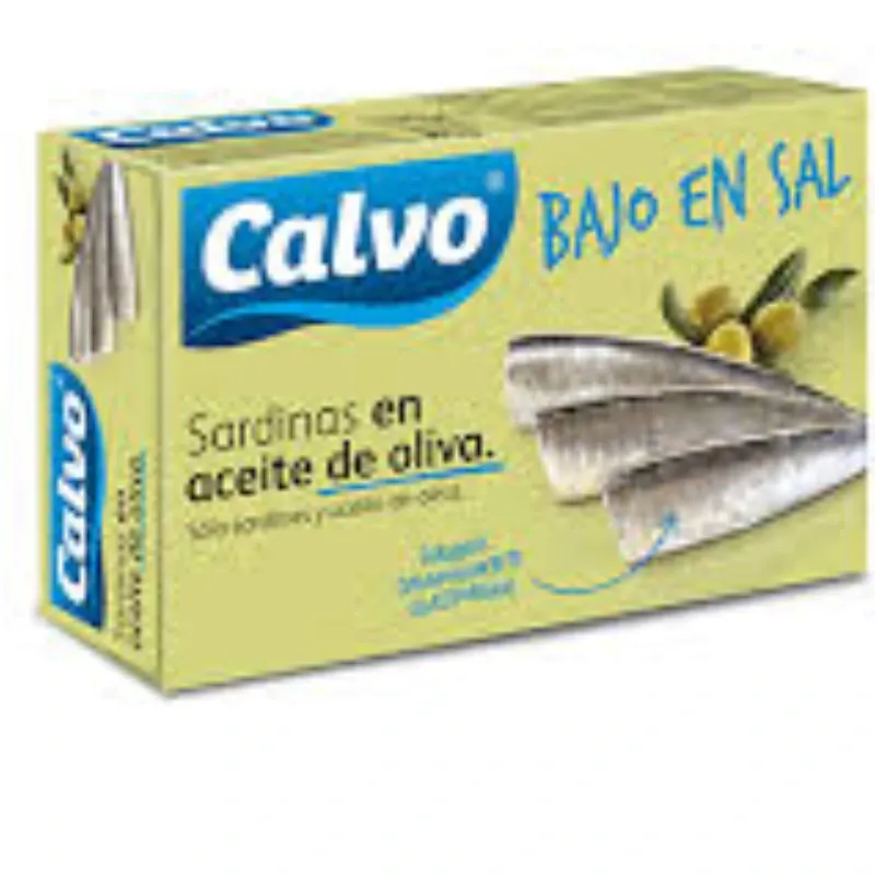 Sardina en Aceite Oliva Bajo en Sal CALVO 24/Caja