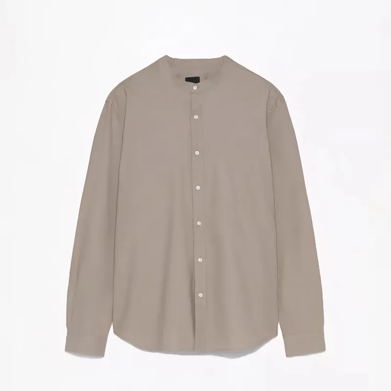 Camisa gris cuello chino