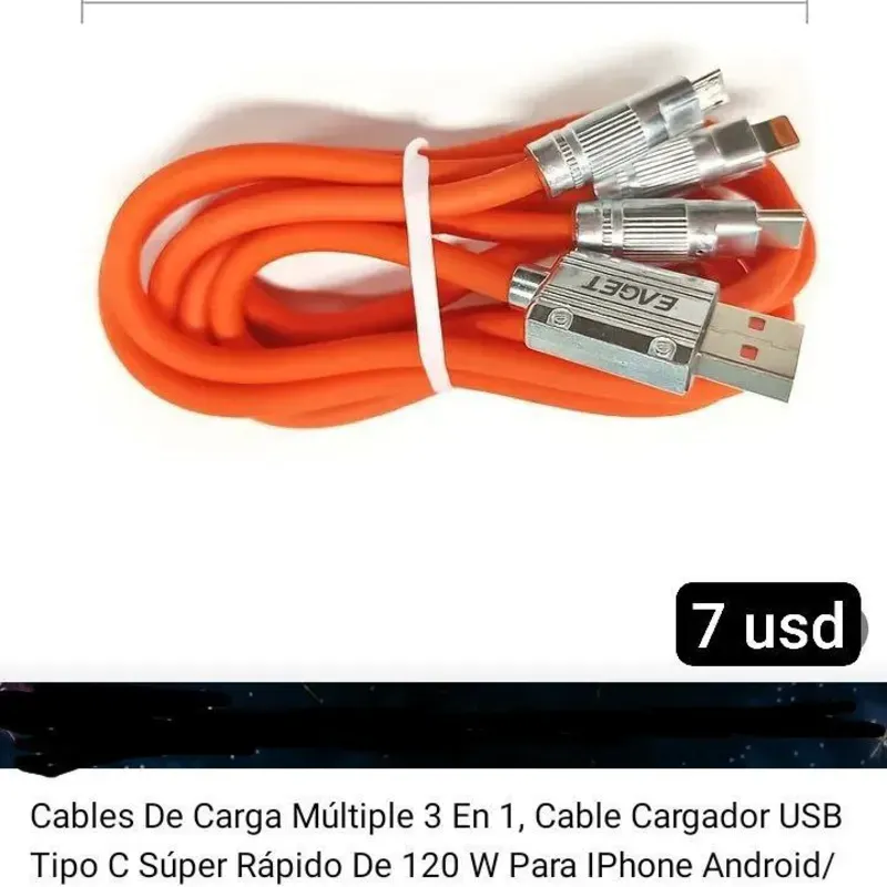 Cable de carga múltiple 3 en 1