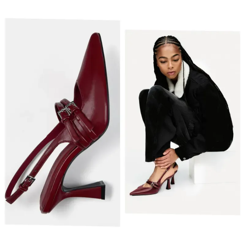 Tacones Pullandbear rojos