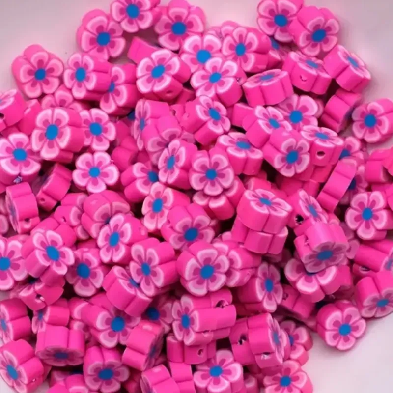 Fimos de flores rosa