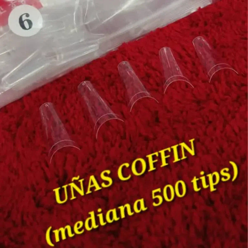Uñas coffin 500 unidades