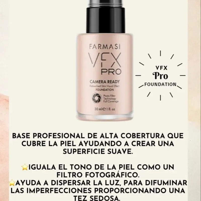 VFX Pro Foundation de Farmasi es la base profesional que te deja la piel lista para cámara en segundos.