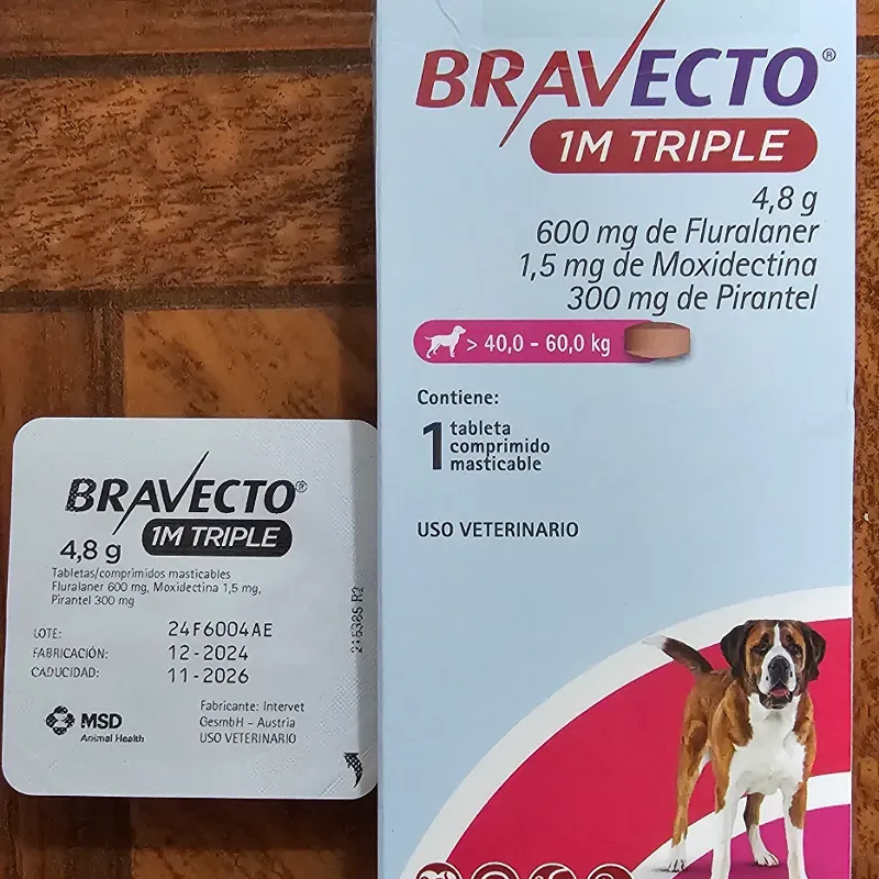 BRAVECTO 1M TRIPLE 4.8 g (40 a 60 KG)