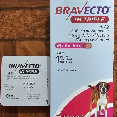BRAVECTO 1M TRIPLE 4.8 g (40 a 60 KG)