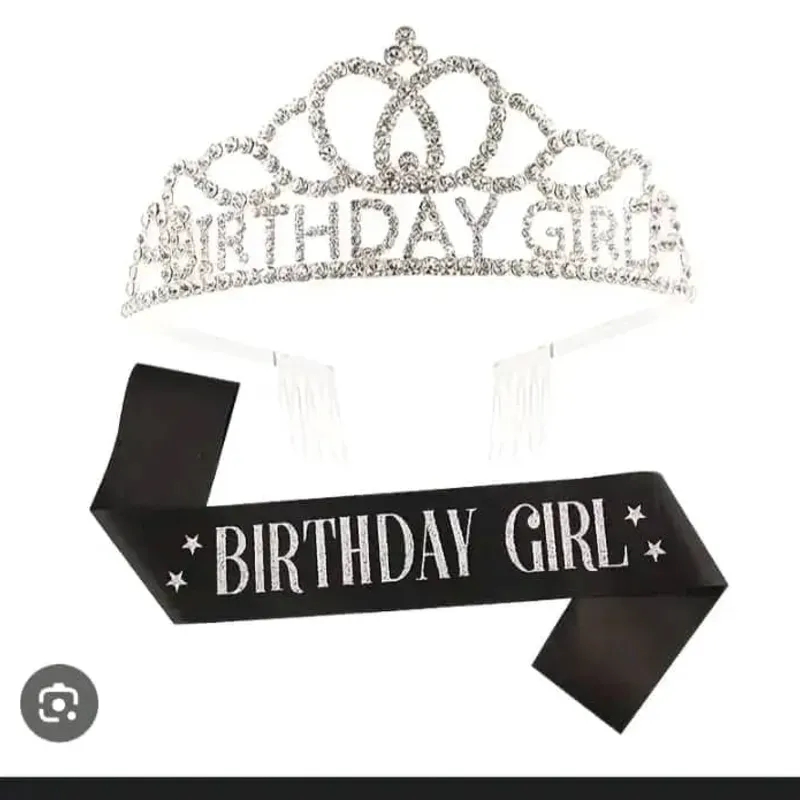 Banda y Corona para Cumpleañeras