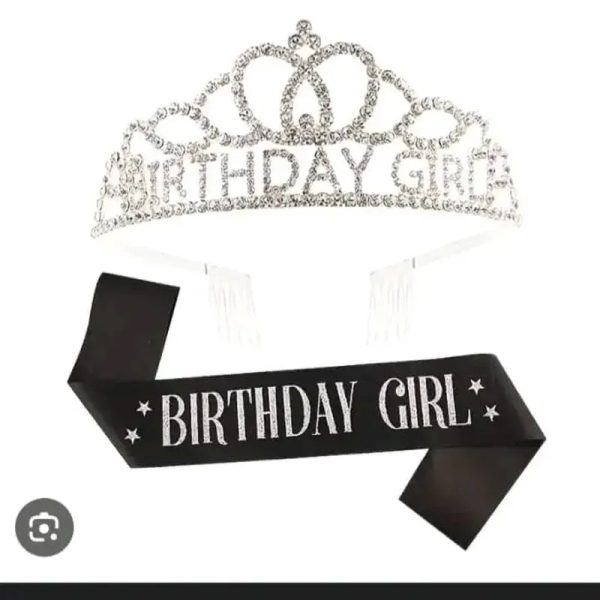 Banda y Corona para Cumpleañeras