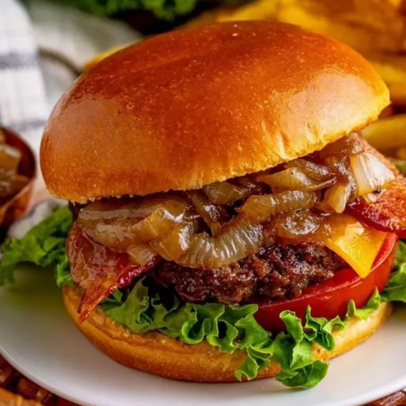 Burguer con Cebolla Caramelizada
