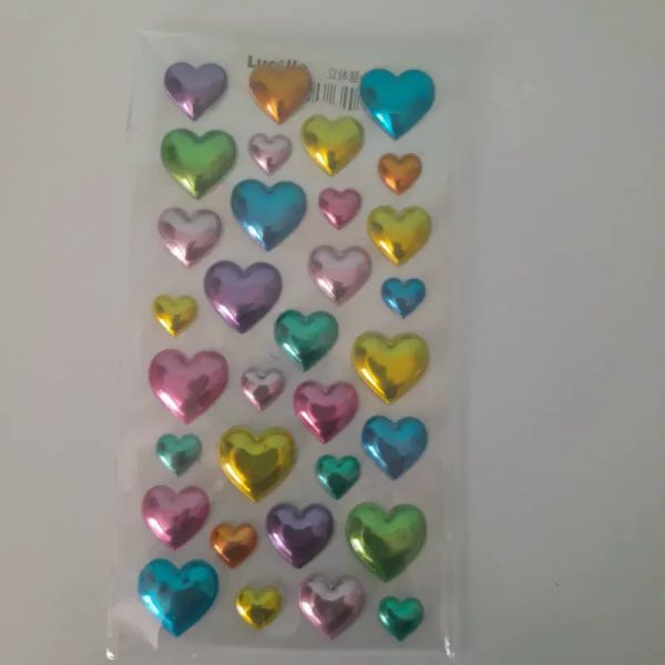 Stickers 3d corazones  varios tamaños varios colores 1