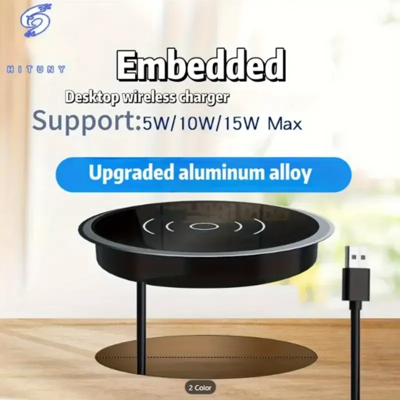 Base de Carga Inalámbrica Integrada con Entrada USB 60mm