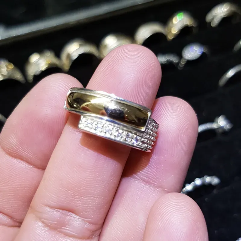 Anillo de plata 925 y oro 10k