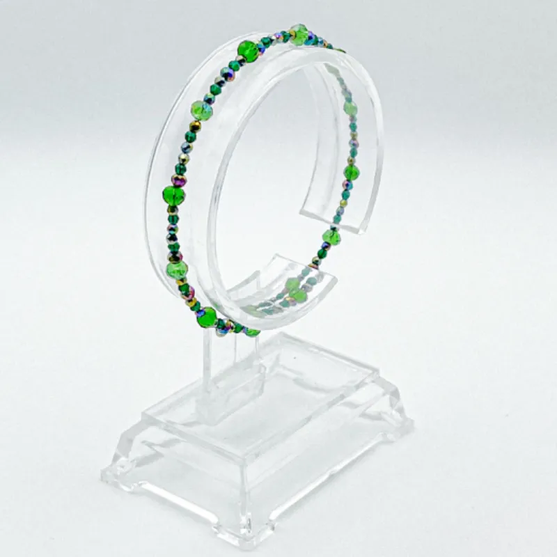 Pulseras de aro con cristales 