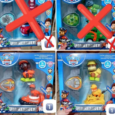 SET PAW PATROL FIGURA + CARRO+CON PERRITO+PLACA