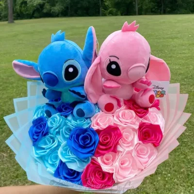 Ramos de rosas eternas con peluche