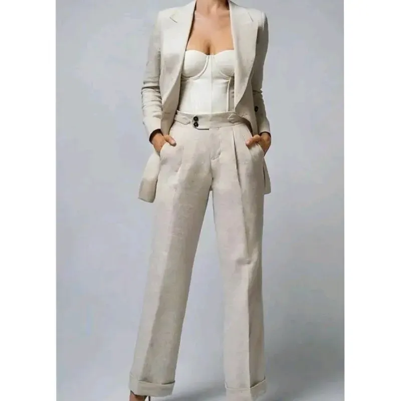 Conjunto blazer y pantalón  lino