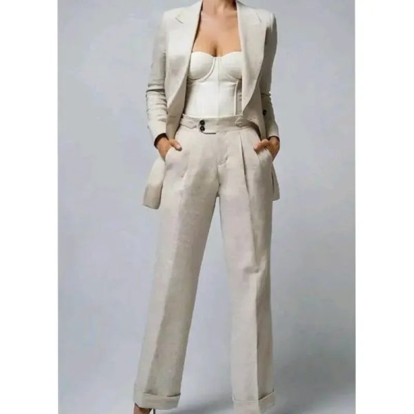 Conjunto blazer y pantalón  lino