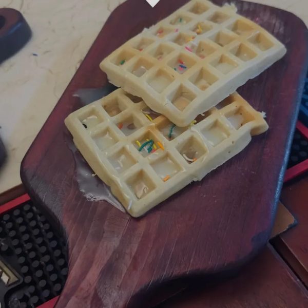 Wafles con leche condensada