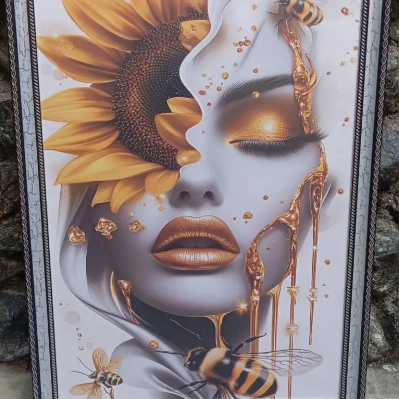 Cuadro de Mujer con Girasol
