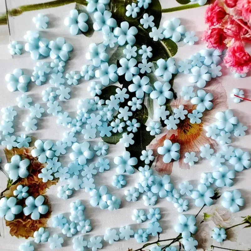 Flores de resina azul claro