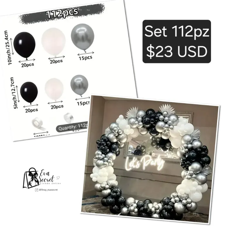 Set 112pz de globos para cumpleaños