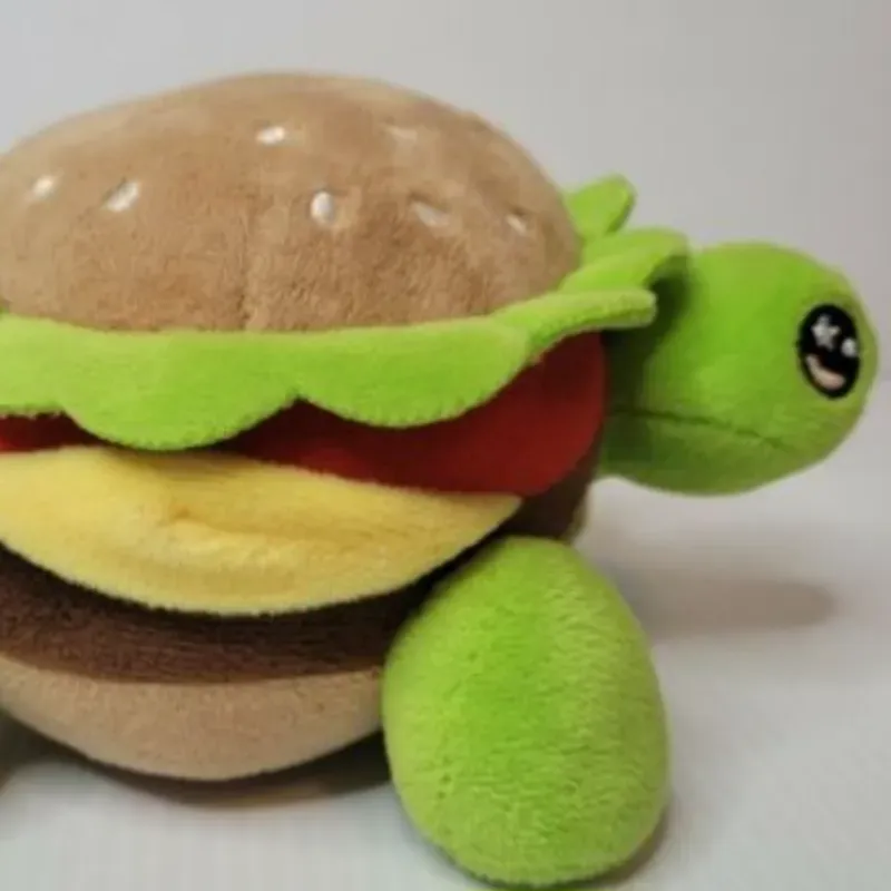 Peluche de hamburguesa tortuga