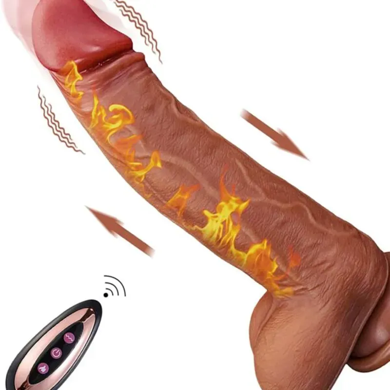‼️Consolador con Ventosa, Vibrador Telescópico, Carga USB y Mando‼️(A)