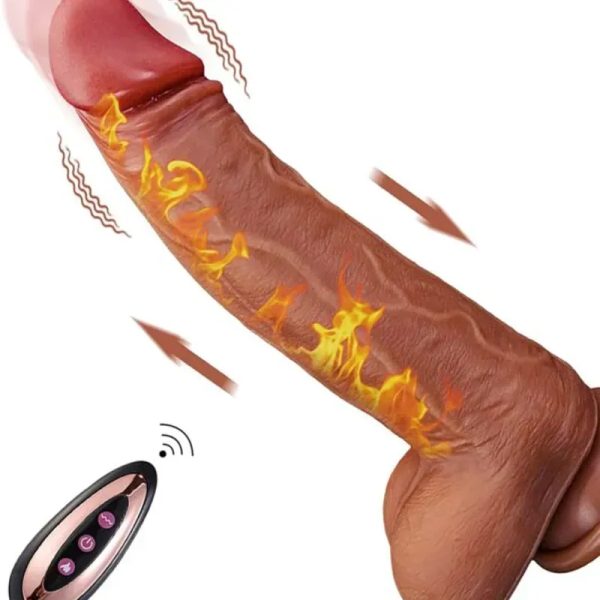 ‼️Consolador con Ventosa, Vibrador Telescópico, Carga USB y Mando‼️(A)