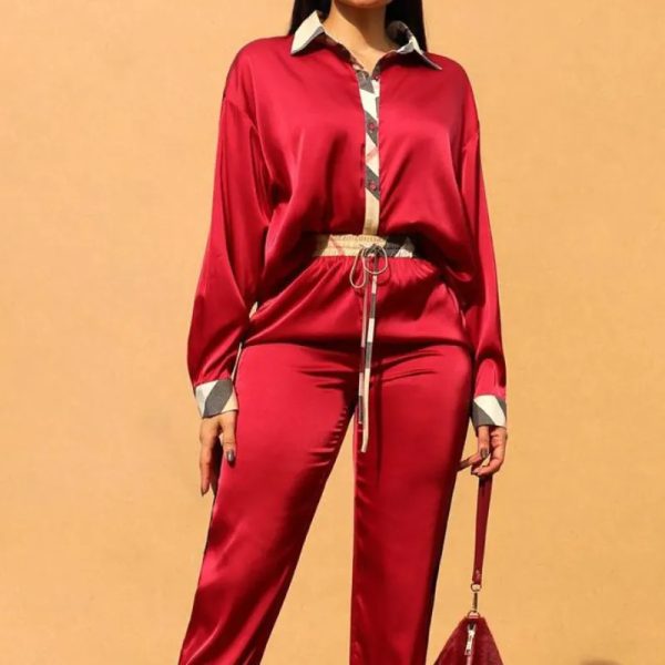 conjunto seda rojo