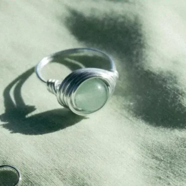 Anillo de piedra aventurina verde