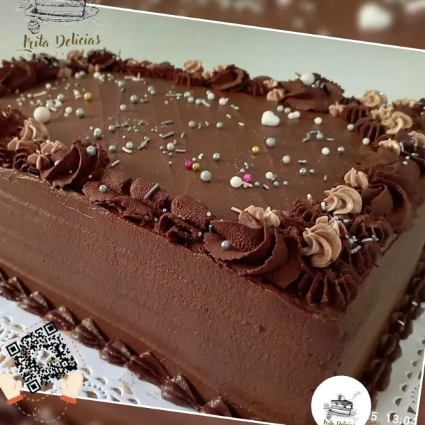 Torta rectangular de Ganache de Chocolate