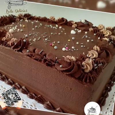 Torta rectangular de Ganache de Chocolate