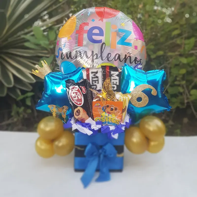 Caja cuadrada de feliz cumpleaños