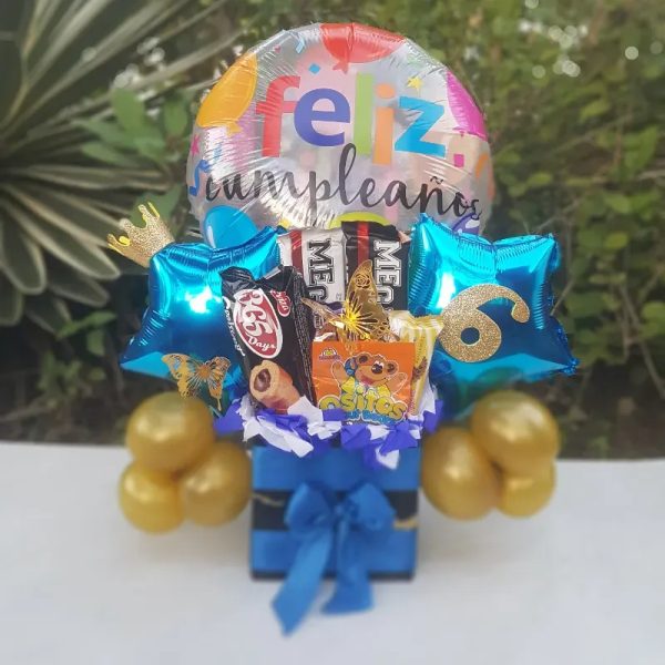 Caja cuadrada de feliz cumpleaños