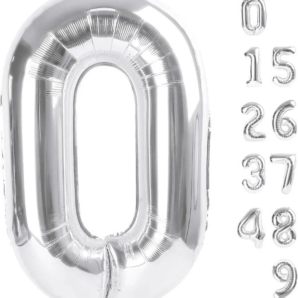 Globo foil número 0 plateado