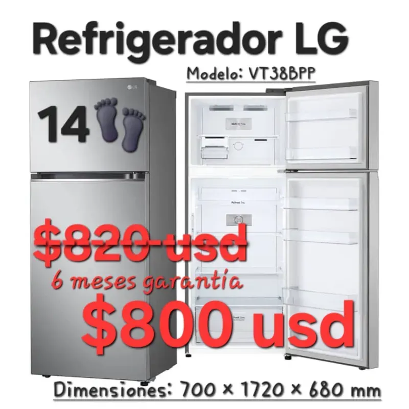 Refrigerador LG inverter 14 pies