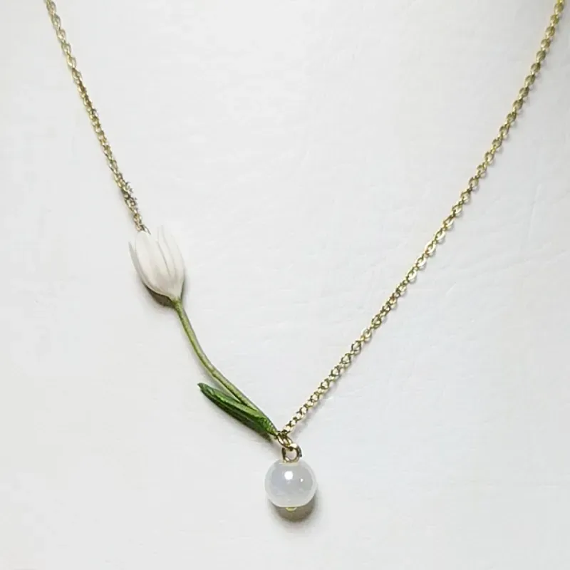 ✨ Cadena de Tulipán Blanco✨