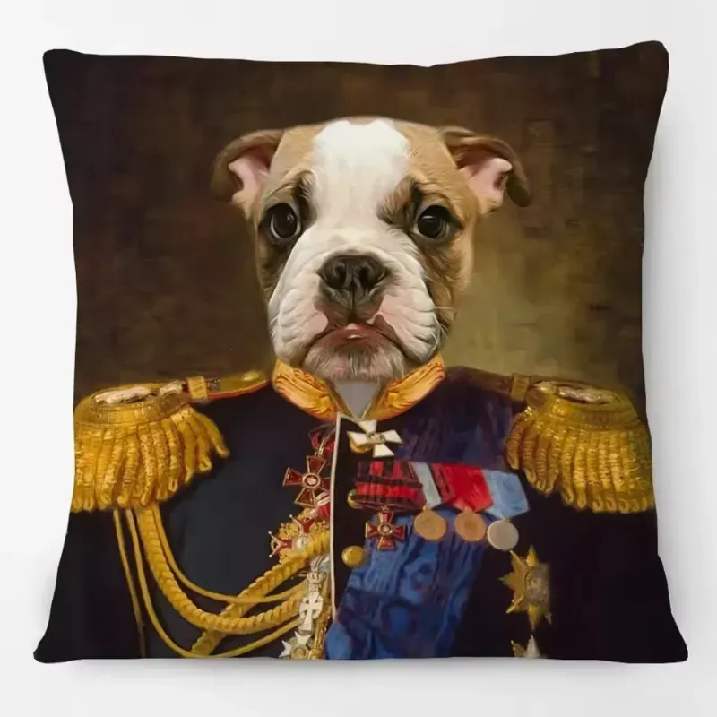 Cojín Perro Traje Militar
