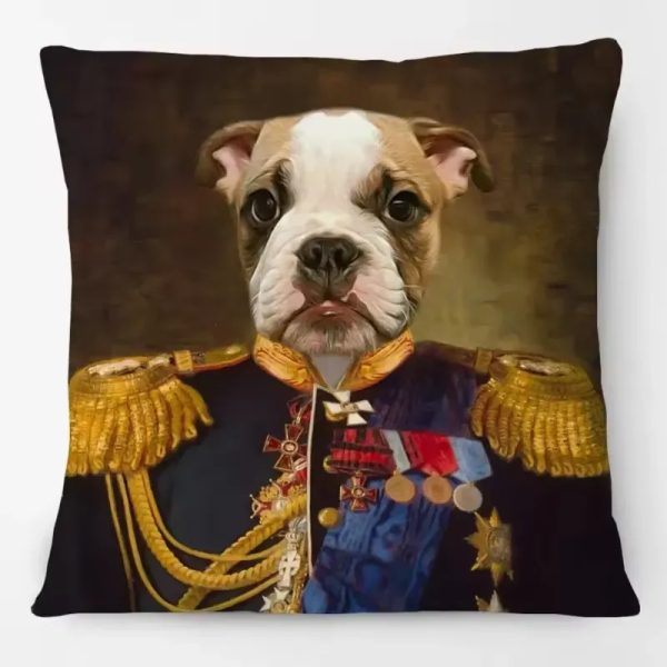 Cojín Perro Traje Militar