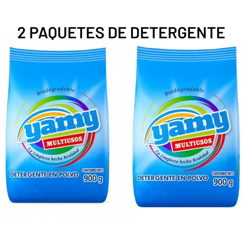 2 PAQUETES DE DETERGENTE( 900+900 gramos) 
