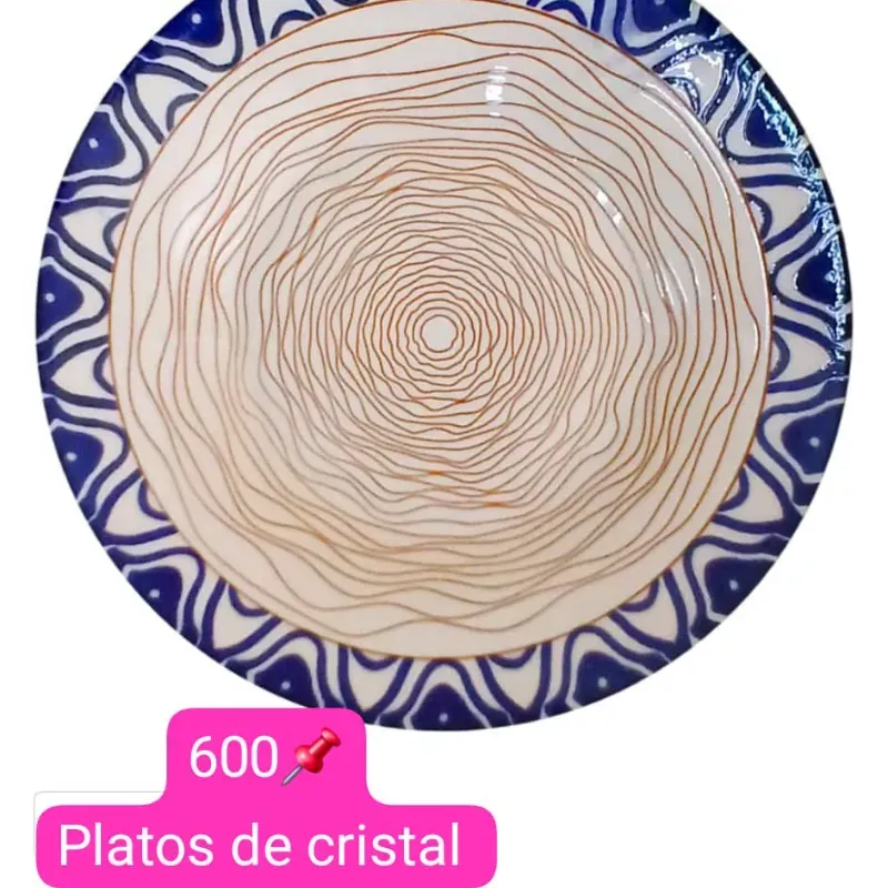 Plato hondo de cristal