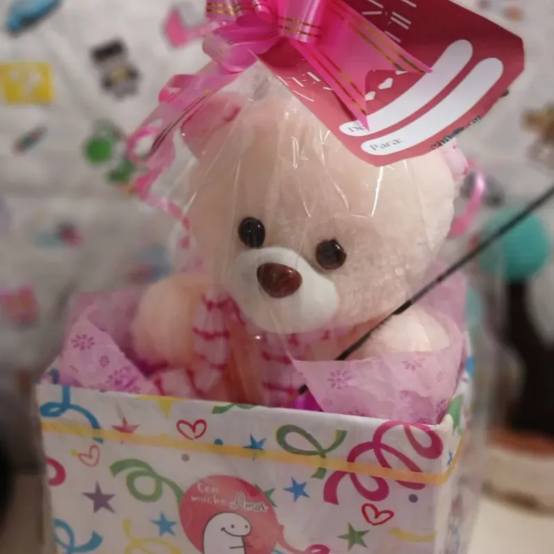 Peluche con bufanda y un incienso