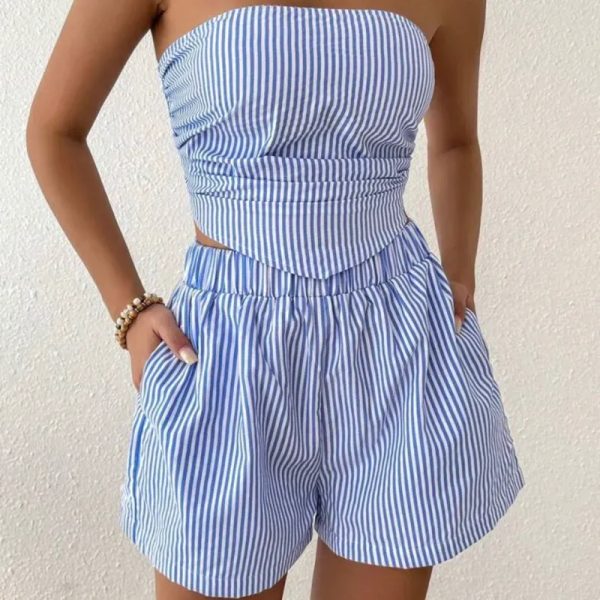 Conjunto de rayas azul