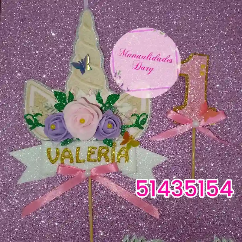 Topper unicornio cuerno
