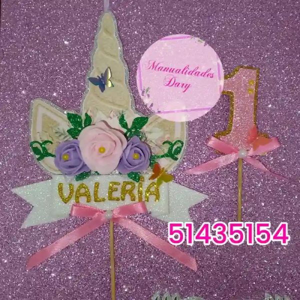 Topper unicornio cuerno